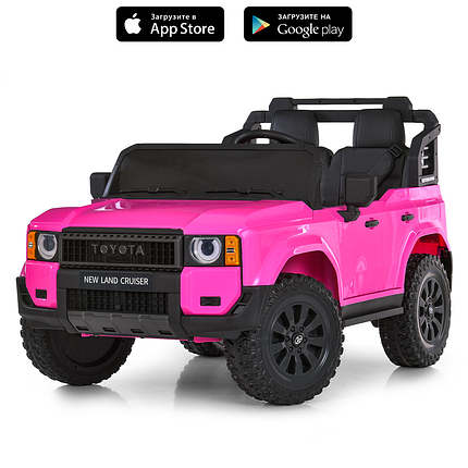 Електромобіль Джип дитячий (2 мотори 45W, аккум.12V10AH, підсвічування, пульт 2,4G) Bambi M 6280EBLR-8 Рожевий, фото 2
