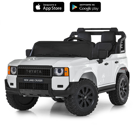 Електромобіль Джип дитячий (2 мотори 45W, аккум.12V10AH, підсвічування, пульт 2,4G) Bambi M 6280EBLR-1 Білий, фото 2
