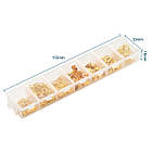 Набір для виготовлення прикрас, латунь і Залізо, 7 відділень, Колір: Золото, 15.5x3.3x1.8см/300 шт, 1 набор, фото 3