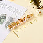 Набір для виготовлення прикрас, латунь і Залізо, 7 відділень, Колір: Золото, 15.5x3.3x1.8см/300 шт, 1 набор, фото 4