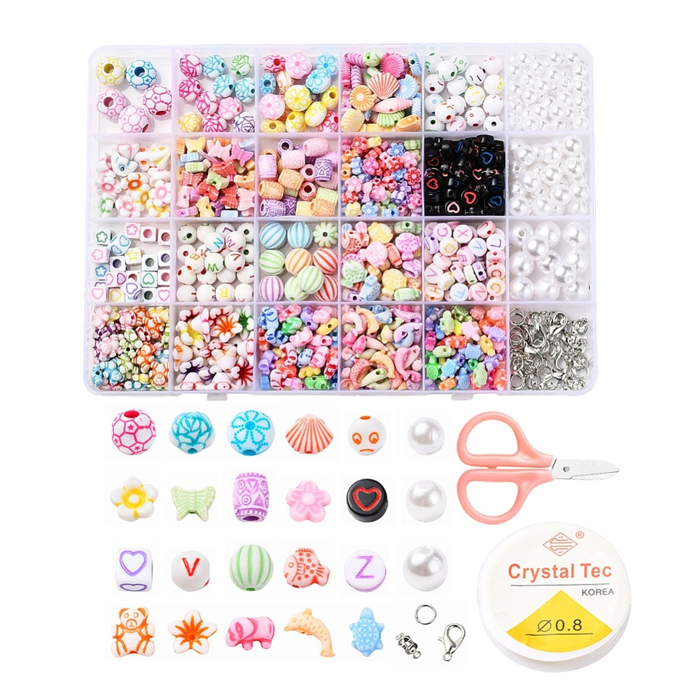 Дитячий набір для створення Браслетів і прикрас, Бусини та фурнітура, Розмір: 190х135х18.5мм, 800-805, 1 набор, фото 1
