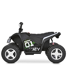 Електроквадроцикл дитячий Bambi (акум. 12V7-9AH, 2 мотори 35W, MP3, USB, музика, світло) M 6283EL-1-2 Біло-чорний, фото 3