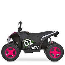 Електроквадроцикл дитячий Bambi (акум. 12V7-9AH, 2 мотори 35W, MP3, USB, музика, світло) M 6283EL-8 Рожевий, фото 3