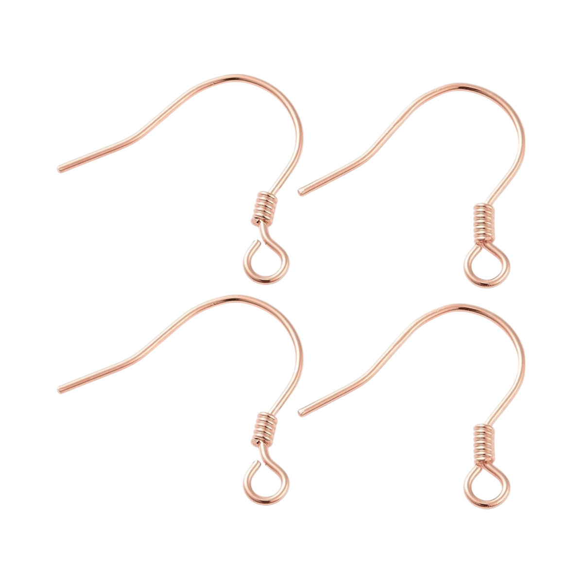 Срібло 925 Швензи Гачок, Рожеве Золото, 15.5х15.4мм, Штифт 0.6 мм, Отвірі 1.5 мм, 2 пары, фото 1