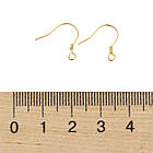 Срібло 925 Швензи Гачок, Рожеве Золото, 15.5х15.4мм, Штифт 0.6 мм, Отвірі 1.5 мм, 2 пары, фото 3