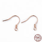 Срібло 925 Швензи Гачок, Рожеве Золото, 15.5х15.4мм, Штифт 0.6 мм, Отвірі 1.5 мм, 2 пары, фото 4