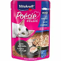 Повнораціонний вологий корм для котів Вітакрафт Vitakraft Poésie Délice з рибою сайда в соусі, 85 г