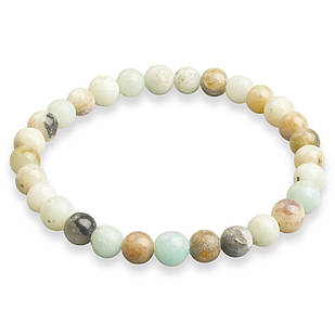 Браслет із Бусин Натурального Амазоніту, Еластичний, 5-6 см, Бусіна 5.8-6.8 мм, ок 27-31шт/браслет