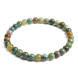 Браслет із Бусин Натурального Індійського Агата, 5-6 см, Еластичний, Бусяна 5.8-6.8 мм, ок 27-31шт/браслет