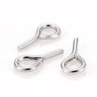 Тримачі Шти з петлею, для Бусин із Напівотворством, Залізо, Колір: Платина, Розмір: 7x4x0.9 мм, 300 шт, фото 2