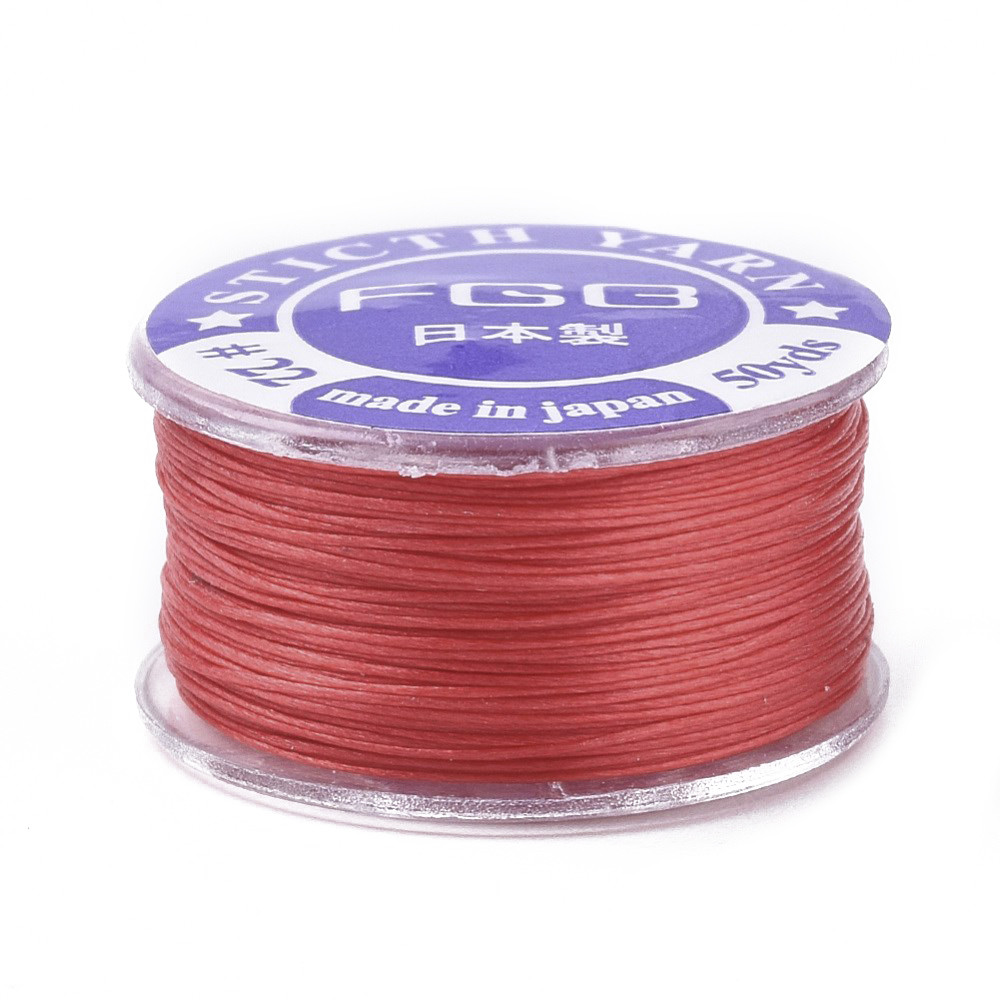 Нитка для Бісера Поліестер Японія, Спеціальне покриття, Колір: Червоний, Розмір: 0,1 мм, 45м/катушка, фото 1