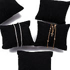 Подушечка під Браслет або Годинник, Оксамитова зі Спонжем, Чорний, 88x76x43мм, (2 шт.), фото 6