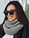 Теплий стильний зимовий в'язаний хомут, сірий, фото 2
