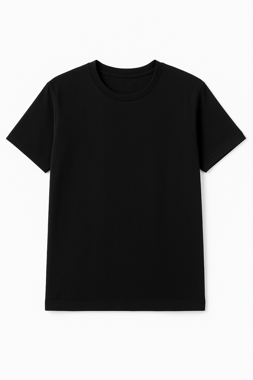 Футболка базова чорного кольору прямого крою, фото 1