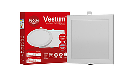 Квадратний світлодіодний врізний світильник Vestum 12W 6000K 220V  1-VS-5209