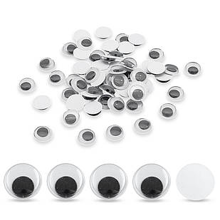Око Живі для Скрапбукінгу та іграшок, Круглі, Колір: Чорний, Діаметр 10 мм, Товщина 3 мм, 100 шт./пач