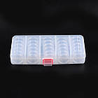 Контейнер для Бісера та Бусин, Пластик, Безбарвний, Прямокутний, 25 баночок/набір, Розмір: 19x8.5х3.5см, 1 шт, фото 4