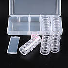 Контейнер для Бісера та Бусин, Пластик, Безбарвний, Прямокутний, 25 баночок/набір, Розмір: 19x8.5х3.5см, 1 шт, фото 5