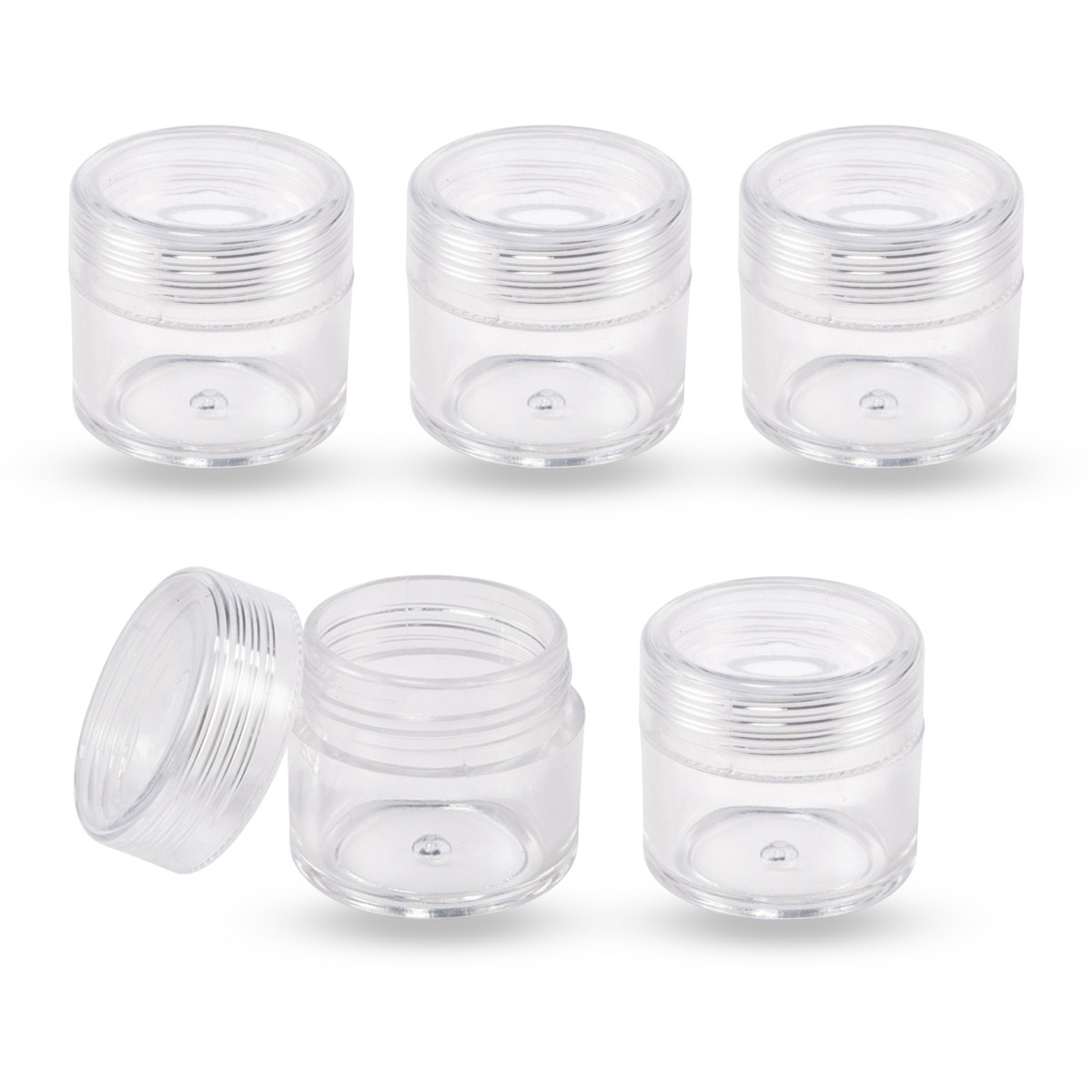 Контейнер для Бісера та Бусин, Пластик, Безбарвний, 3.4x3.3 см, Об'єм 10 мл, 5 шт./набір, фото 1