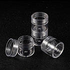 Контейнер для Бісера та Бусин, Пластик, Безбарвний, 3.4x3.3 см, Об'єм 10 мл, 5 шт./набір, фото 4