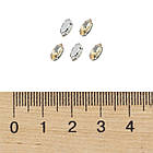 Пришивні Стрази Скляні Гірський Кришталь Кінське око, Основа Латунь Колір Платина, Блідо-Золотистий, 50 шт, фото 4