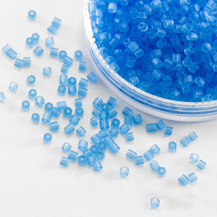 Бісер Рубка 35134/60030/10 Чеський Preciosa, Прозорий матовий TM, Блакитний (50 г), фото 1