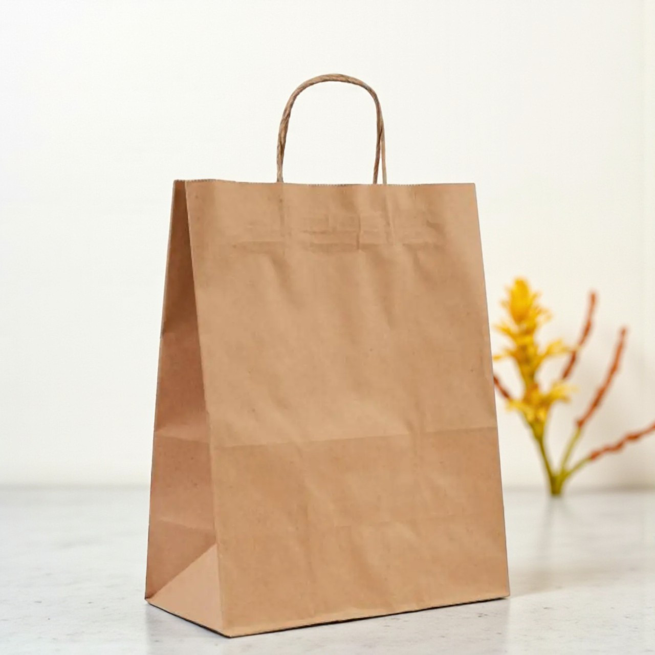 Пакет паперовий крафтовий з ручками 350х320х150 мм, фото 1