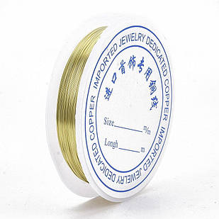 Мідна дріт 0.8 мм/3 м, Колір: Золото, Товщина 0.8 мм, 3 м/котушка, 1 катушка
