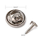 Основа для значка або Броші з Платформою та Застібкою Цанга-Метелик, Платина, Діаметр Платформи 4.5 мм, Застібки, фото 4