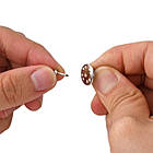 Основа для значка або Броші з Платформою та Застібкою Цанга-Метелик, Платина, Діаметр Платформи 4.5 мм, Застібки, фото 5