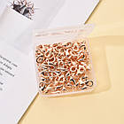 Застібка Карабін-Лобстер, Сплав, Колір: Рожеве Золото, Розмір: 12х6 мм, Отвір 1.2 мм, 100шт/контейнер, фото 7