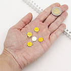 Підвіски Сплав і Емаль, Смайл, Колір: Золотий, Колір Метала: Світле Золото, Розмір: 14.5х12х1.5мм, 10 шт, фото 5