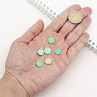 Підвіски Смайл, Сплав і Емаль, Колір: Світло-зелений, Колір Метала: Світле Золото, Розмір: 14.5х12х1.5мм, фото 5