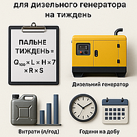 🧮 Як вирахувати кількість пального для дизельного генератора на тиждень