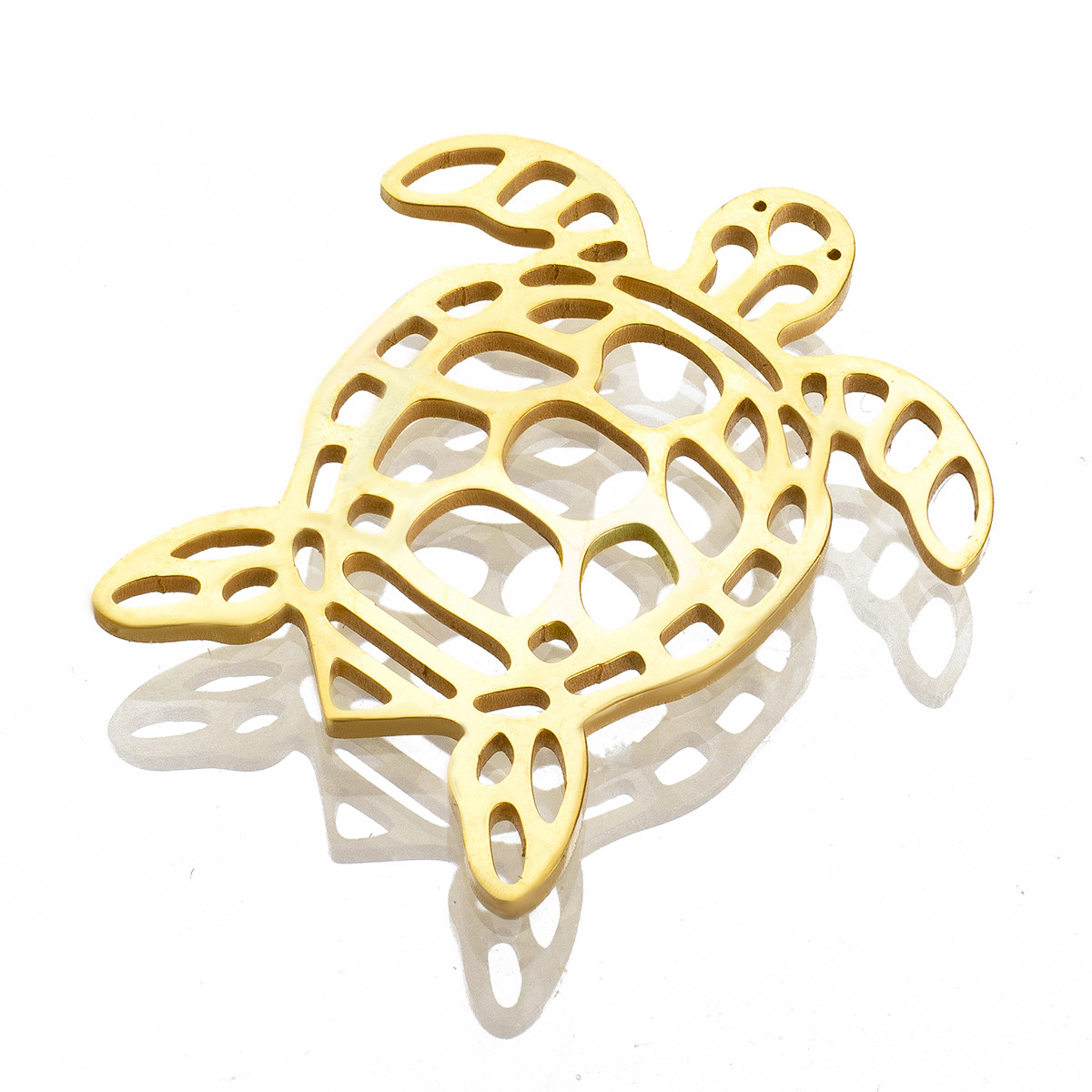 Конектор Філігранний, Неіржавка сталь, Черепаха, Колір: Золото, Розмір: 24х21х1мм, 1 шт, фото 1