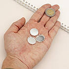 Сіттинг Круглий під Кабошон, Латунь, Колір: Срібло, Розмір: Діаметр 20 мм, 5 шт, фото 4