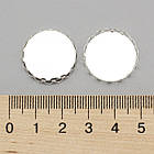 Сіттинг Круглий під Кабошон, Латунь, Колір: Срібло, Розмір: Діаметр 20 мм, 5 шт, фото 5