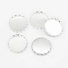 Сіттинг Круглий під Кабошон, Латунь, Колір: Срібло, Розмір: Діаметр 20 мм, 5 шт, фото 6