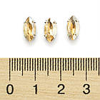 Пришивні Стрази, Скло Гірський Кришталь, Основа Латунь, Кінський око, Колір: Жовтий, Розмір: Довжина 10 мм, фото 4