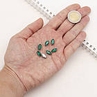 Пришивні Стрази, Скло Гірський Кришталь, Основа Латунь, Кінський око, Колір: Зелений морський, 10 шт, фото 3