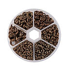 Набір Подвійних кілочок 4 ~ 10 мм, Залізні, Колір: Бронза, Розмір: 4 мм/5мм/6 мм/7мм/8 мм/10 мм — загальна вага 94г, фото 3