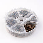 Набір Подвійних кілочок 4 ~ 10 мм, Залізні, Колір: Бронза, Розмір: 4 мм/5мм/6 мм/7мм/8 мм/10 мм — загальна вага 94г, фото 4