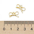 Підвіска Латунь, Бант, Покриття Золото 18К, Розмір: 10.5х16х3мм, Отвір 1.2 мм, (2 шт.), фото 3