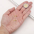 Підвіска Латунь, Бант, Покриття Золото 18К, Розмір: 10.5х16х3мм, Отвір 1.2 мм, (2 шт.), фото 4