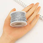 Ланцюг Латунь зі Стразами Гірський Кришталь, Колір ланцюга: Срібло, Колір Страз: Кристал, Ширина 2 мм, фото 4