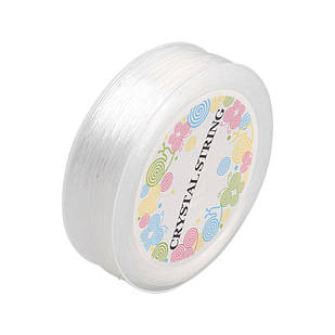 Нитка Силіконова Корея, пружна Еластична, Колір: Безбарвна, Товщина 0.6 мм, приблизно 70 м/котушка, 1 катушка