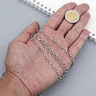 Ланцюг Якісне Плетіння, Залізо, Плоскр-овальна, Непаяна, Колір: Платина, Дзвено: 6.9х3.8х0.9мм, 5 м, фото 4