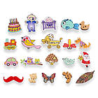 Набір Ґудзиків для Рудоробства Дерев'яні, Мікс 15-20 різновидів, приблизно 85 шт./набір, 1 набор, фото 4