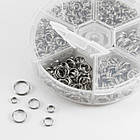 Набір Подвійних кілочків 4 ~ 10 мм, Залізні, Колір: Платина, Розмір: 4 мм/5 мм/6 мм/7мм/8мм/10 мм — загальна вага 94г, фото 2