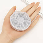 Набір Подвійних кілочків 4 ~ 10 мм, Залізні, Колір: Платина, Розмір: 4 мм/5 мм/6 мм/7мм/8мм/10 мм — загальна вага 94г, фото 3